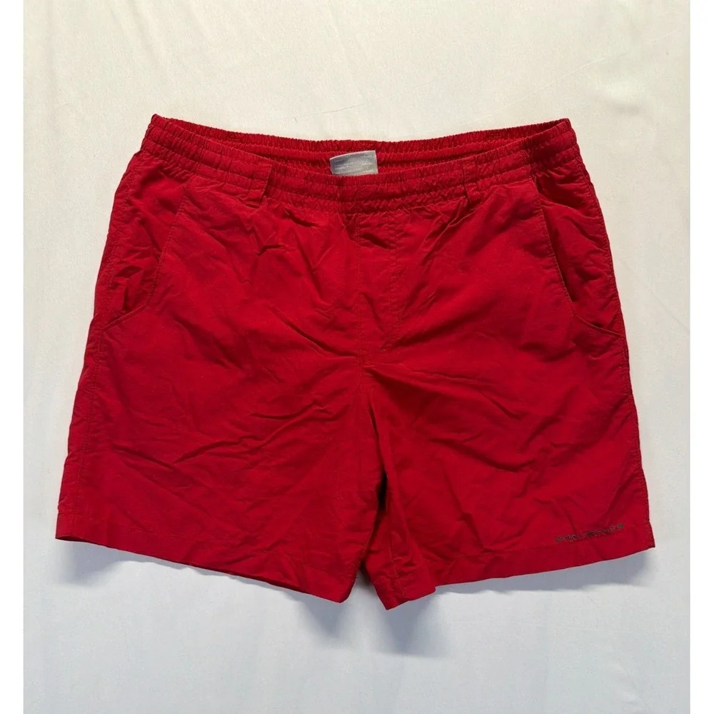 Columbia Omni Shade PFG‎ Backcast Shorts Boys Large (14/16) Red Nylon Swimwear